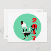 Geboren in chinesischem Roster-Jahr 2017 Geburtsta Postkarte (Vorne/Hinten)