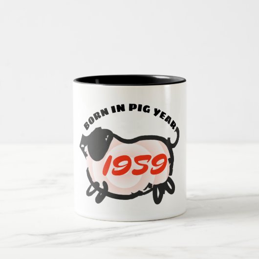 Geboren in chinesischer Schwein-Jahrgewohnheit Zweifarbige Tasse (Mittel)