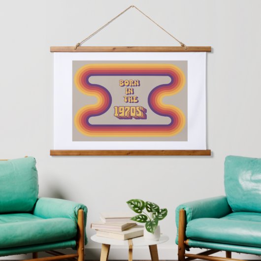 Geboren in den 1970er Jahren, Millennials, Gen X,  Wandteppich Mit Holzrahmen (Wohnzimmer)