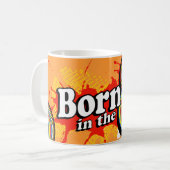 "Geboren in den 80er Jahren" Orange Logo Retro Tas Kaffeetasse (Vorderseite Links)
