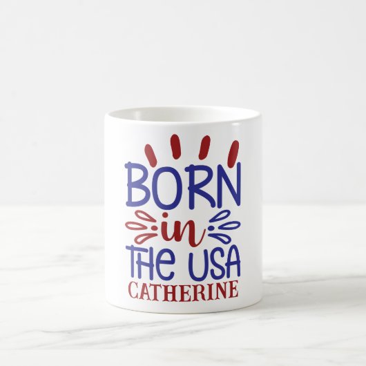Geboren in den USA Personalisierte Kaffee-Tasse Kaffeetasse (Mittel)