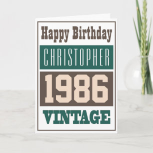 Geboren in der Grüße Karte von 1986