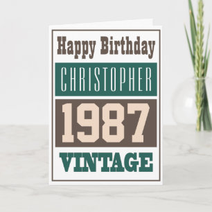 Geboren in der Grüße Karte von 1987