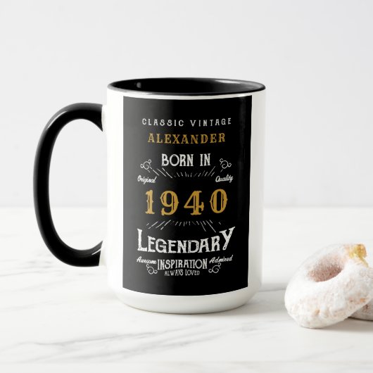 Geboren in der Legende von 1940 Tasse (Mit Donut)