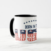 Geboren in der USA Grunge Version Patriotic Tasse (Vorderseite Links)
