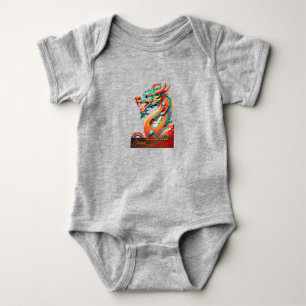 Geboren in einem Dragon Year 2024 personalisiert B Baby Strampler