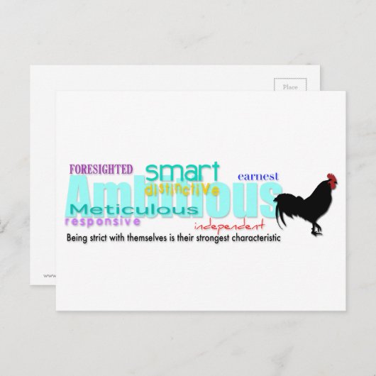 Geboren in Roster-Jahr-Persönlichkeit Postkarte 1 (Vorne/Hinten)