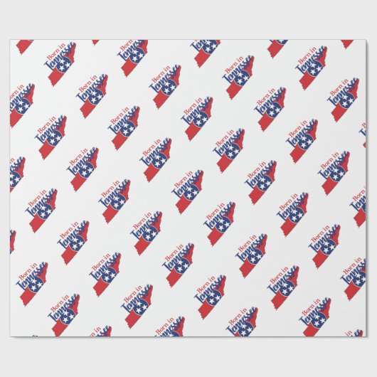 Geboren in Tennessee Staat Symbols Freiwilliger St Geschenkpapier (Flach)