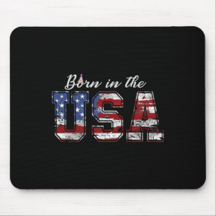Geboren in US-Shirt Flag 4. Juli Geburtstag Mousepad