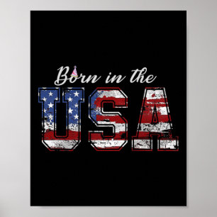 Geboren in US-Shirt Flag 4. Juli Geburtstag Poster
