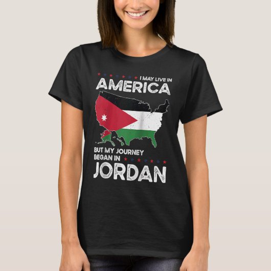 Geboren jordanische jordanische Amerikanerin Staat T-Shirt (Vorderseite)