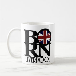 GEBOREN Liverpool England (britische Flagge) 11oz Kaffeetasse