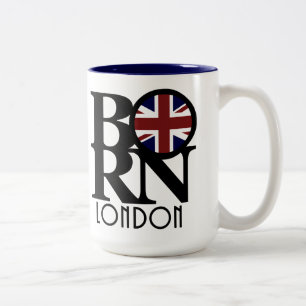 GEBOREN London 15oz (britische Flagge) Zweifarbige Tasse