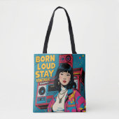 Geboren Loud Bleibe Vintag Tasche (Vorderseite)