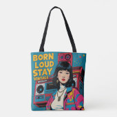 Geboren Loud Bleibe Vintag Tasche (Rückseite)