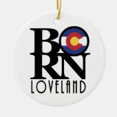 GEBOREN Loveland Colorado Keramik Ornament (Vorne)