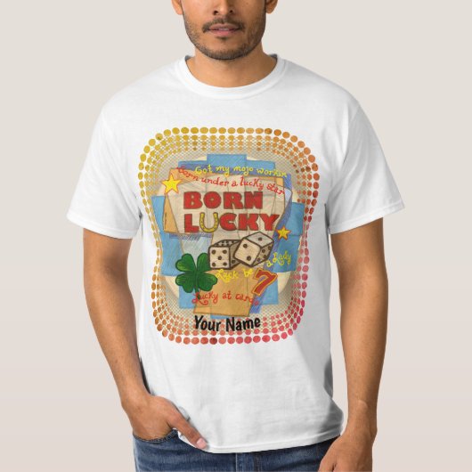 Geboren Lucky Poker T-Shirt (Vorderseite)