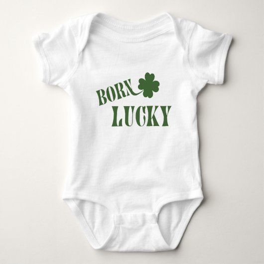 Geboren Lucky St Patricks Säugling Bodysuit Baby Strampler (Vorderseite)