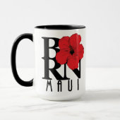 GEBOREN Maui Roter Hibiskus 15oz Tasse (Links)