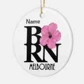 GEBOREN Melbourne Pink Hibiskus Keramik Ornament (Links)
