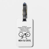 Geboren, mit dem Fahrrad arbeiten zu müssen Gepäckanhänger (Rückseite vertikal)