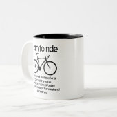 Geboren, mit dem Fahrrad arbeiten zu müssen Zweifarbige Tasse (Vorderseite Links)