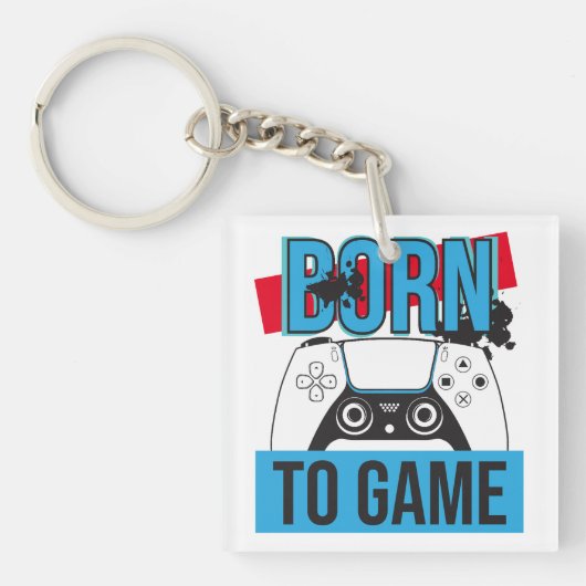 GEBOREN MIT MEINEM KONSOLE SPIELEN SCHLÜSSELANHÄNGER (Vorderseite)