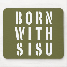 Geboren mit Sisu Dunkelheit Mousepad