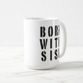 Geboren mit Sisu Kaffeetasse (VorderseiteRechts)