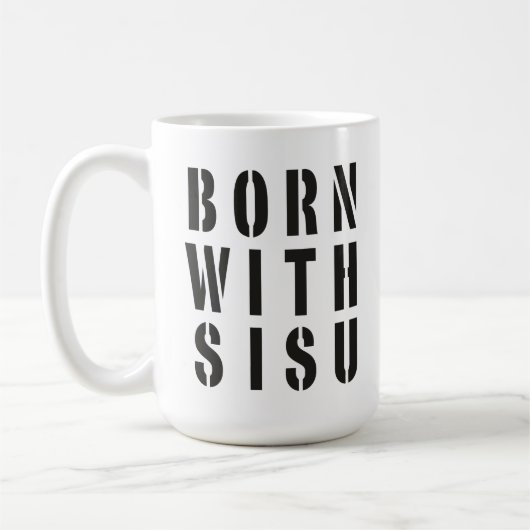 Geboren mit Sisu Kaffeetasse (Links)