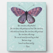 Geboren mit Wings Rumi Quote Butterfly Tabletop Fotoplatte (Vorderseite)