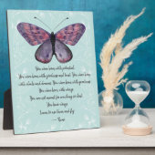 Geboren mit Wings Rumi Quote Butterfly Tabletop Fotoplatte (Seite)