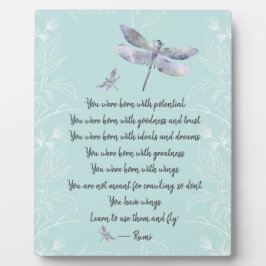 Geboren mit Wings Rumi Quote Tabletop Fotoplatte