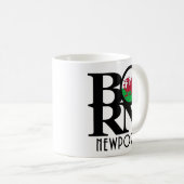 GEBOREN Newport Wales 11oz Kaffeetasse (VorderseiteRechts)