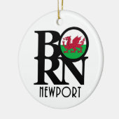 GEBOREN Newport Wales Keramik Ornament (Links)