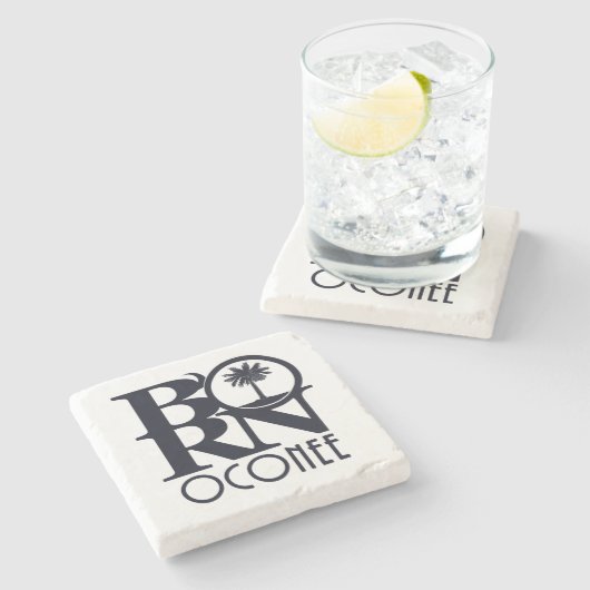 GEBOREN Oconee SC Steinuntersetzer (Seitenansicht)