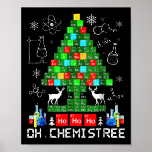 Geboren Oh Chemistree Funny Science Weihnachtsbaum Poster