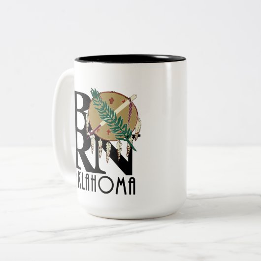 GEBOREN Oklahoma 15oz Zweifarbige Tasse (Vorderseite Links)