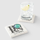 GEBOREN Ottawa Steinuntersetzer (Seitenansicht)