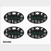 Geboren Pagan Ovaler Aufkleber (Blatt)