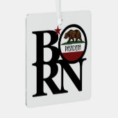 GEBOREN Pasadena California Ornament Aus Metall (Vorderseite Rechts)