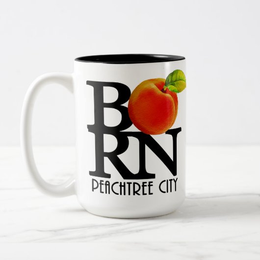 GEBOREN Peach Tree City Georgia 15oz Zweifarbige Tasse (Links)