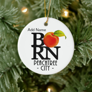 GEBOREN Peachtree City Georgia Keramik Ornament