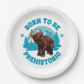 Geboren, prähistorisches Wollmammut zu sein Pappteller (Vorderseite)