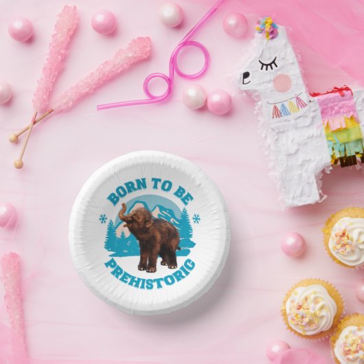 Geboren, prähistorisches Wollmammut zu sein Pappteller (Party)
