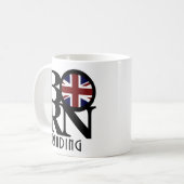 GEBOREN Reading England 11oz Kaffeetasse (Vorderseite Links)