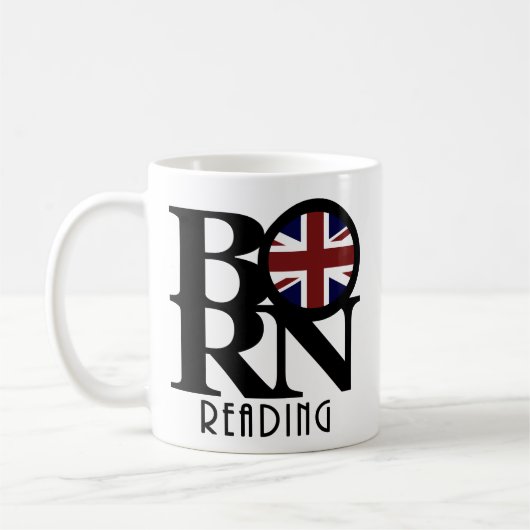 GEBOREN Reading England 11oz Kaffeetasse (Links)