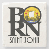 GEBOREN Saint John New Brunswick Steinuntersetzer (Vorderseite)