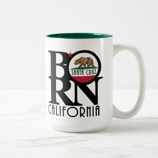 GEBOREN Santa Cruz 15oz Zweifarbige Tasse (Rechts)