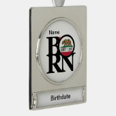 GEBOREN Santa Cruz Banner-Ornament Silber (Rechts)